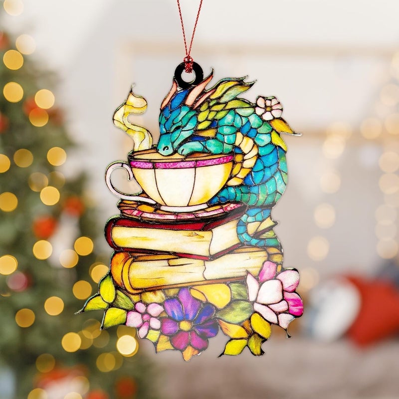NELXI Elphaba Ornament, Dragon Ornaments for Christmas Tree, Unique Dragon Christmas Ornaments, Book Ornament Gift for Readers, Fantasy Dragons Decoration for Holiday Tree, Cute Magical Home Decor - Image 4
